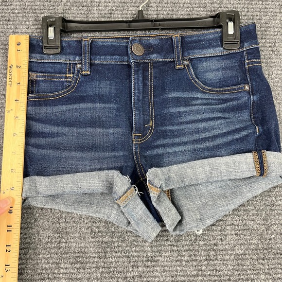 American Eagle Outfitters Denim Shorts Women 4 Mid Rise Rolled Cuff Stretch - Picture 12 of 14